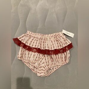 NEW Out From Under Roses Ruffle Shorts S